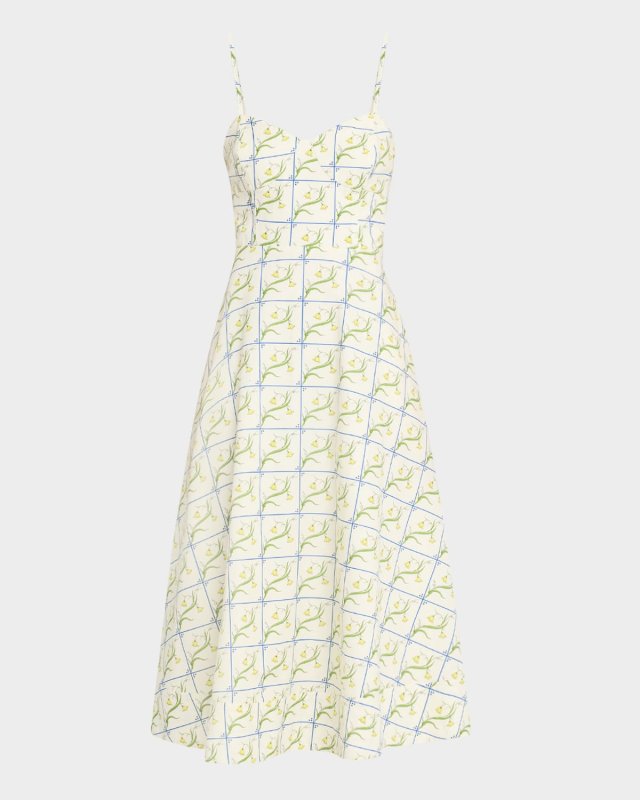 Harper Floral Sleeveless Midi Dress